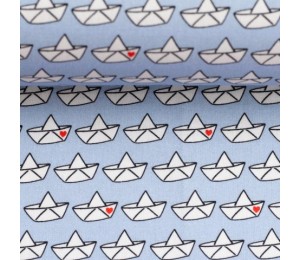 Baumwolle - Love Boat Cherry Picking hellblau